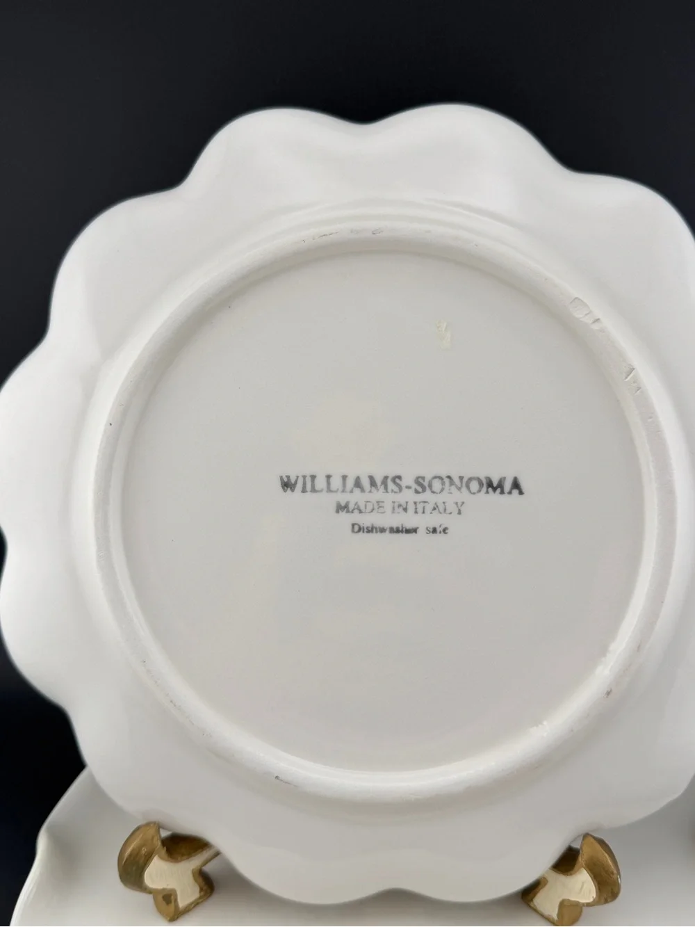 2 Williams-Sonoma Italy White Ruffled 8